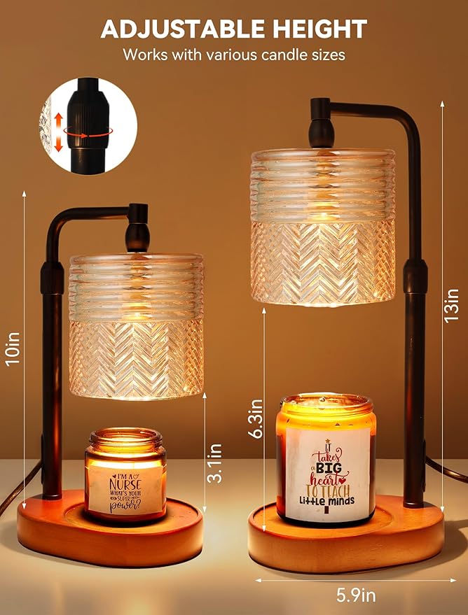 Candle Warmer Lamp with Timer, Christmas Birthday Gifts for Women Mom, House Warming Gifts New Home Vintage Decor, Wax Melt Warmer for Jar Candles