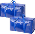 TICONN 2 Pack Extra Large Moving Bags with Zippers & Carrying Handles, Heavy-Duty Storage Tote Moving Boxes for Space Saving (2 PK, 18 Gallon)