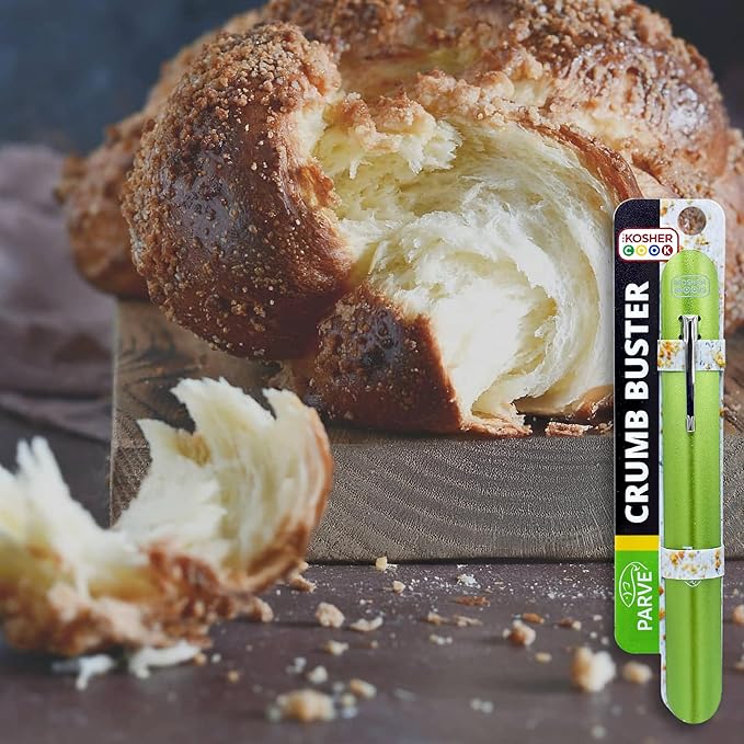 Parve Green Crumb Buster - Quick and Efficient Metal Crumb Remover - Dust of Tables and Countertops for Quick Cleaning - Color Coded Kitchen Tools by The Kosher Cook