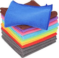 BeiLan Microfiber Cleaning Cloth: 12 Pack Cleaning Towels with 12 Color Assorted - 12"x12" All-Purpose Microfiber Clothes for Home/Kitchen/Car/Window/Glass