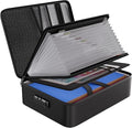 ENGPOW File Organizer Bag with 13 Pocket Accordion File Folder, Fireproof Document Organizer with Lock& Labels,Multi-Layer Portable Home Travel Safe Storage Box for Important Documents,Files and More