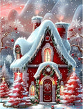 Skyboda Christmas Diamond Art Kits for Adults Beginners, Christmas House Diamond Painting Kits for Adults,5D Full Drill DIY Diamond Dot Gem Art Kit Wall Home Decor Arts Craft 12x16 inch