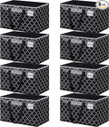 HomeHacks Heavy Duty Moving Bags with Tag Pockets, Collapsible Storage Totes for Moving, Camping & Travel -Foldable Packing Boxes, Zipper Handles, Black（8 Packs, 100L）