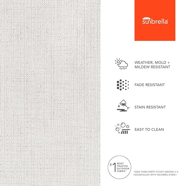 Sunbrella Outdoor Fabric by The Yard | Marvel Cloud (Solid) | Official Sunbrella Seller | Indoor or Outdoor Upholstery Fabric for Chairs, Cushions, Drapery, Pillows, Furniture
