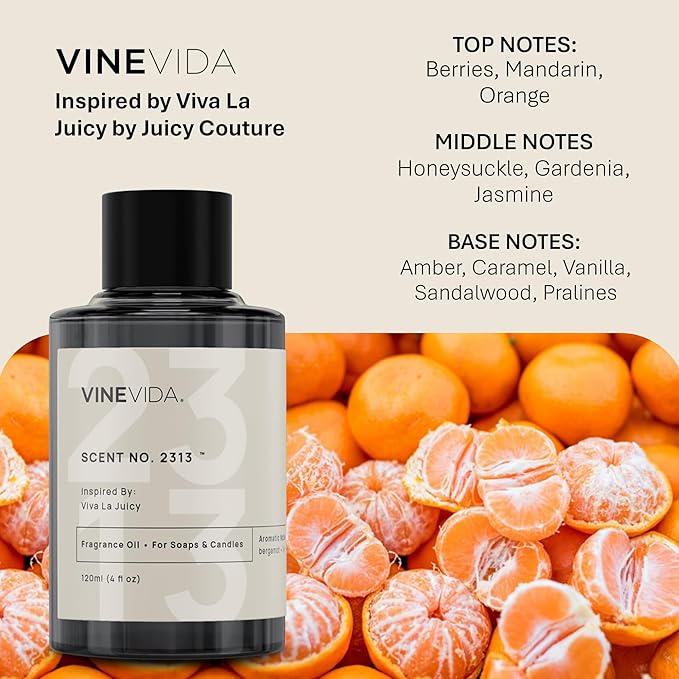 VINEVIDA [10mL] Viva La Juicy Fragrance Oil for Candle Making - Natural Candle Oil Scents - Soap Making Essential Oil - Made in USA