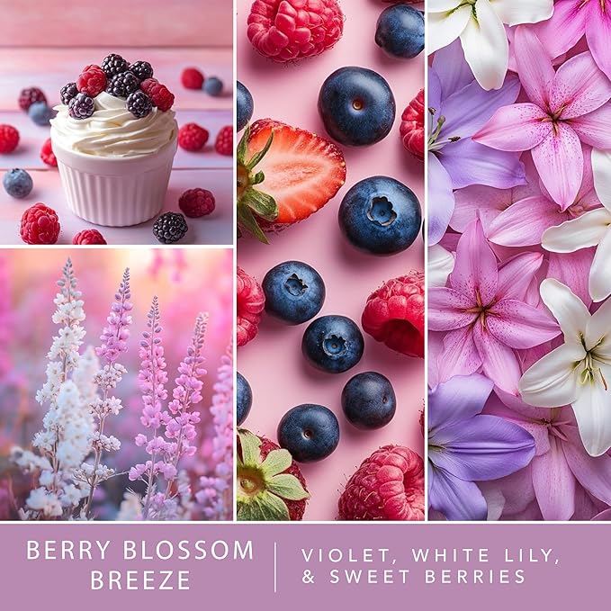 Scentsationals Wax Melts, Wax Cubes Strong Scent - Berry Blossom Breeze - Long Lasting Scented Wax Melts for Warmer, 10oz (24-Cubes)