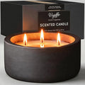 Viyffo 20oz Large Scented Candle – Eucalyptus & Rosemary, 3 Wick Non Toxic Soy Candle, Matte Black Ceramic Jar, Luxury Home Fragrance for Men, Elegant Spring Décor & Premium Birthday Gift