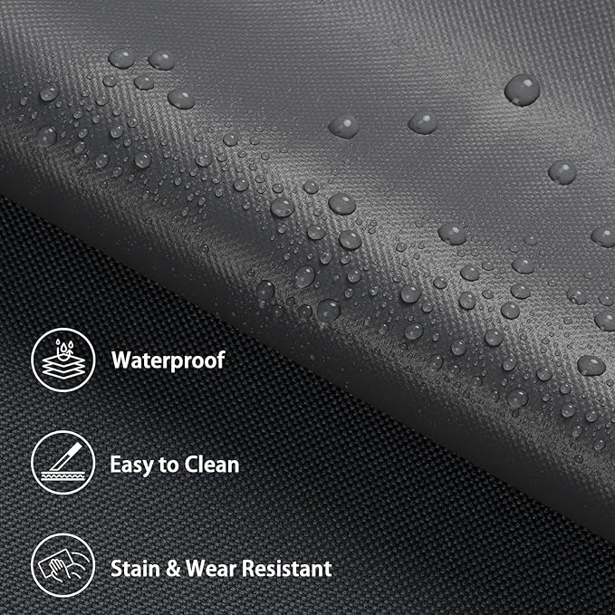 Waterproof Marine Canvas Fabric by The Yard 58" W 600D PVC Backing Water-Resistant Polyester Fabric Upholstery Material for Outdoor Indoor Marine Awning Tent Boat Furniture Cover, 10 Yards Dark Grey