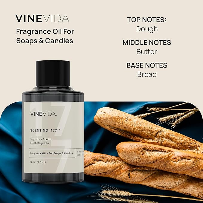 VINEVIDA [4oz] Fresh Baguette; Fragrance Oil for Candle Making and Soap Making - Premium Candle Scents for Soy Candles