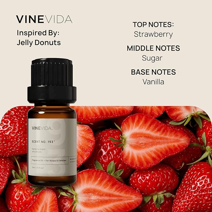 VINEVIDA [0.33 oz] Scent Jelly Donuts; Fragrance Oil for Candle Making and Soap Making - Winter & Holiday Oils