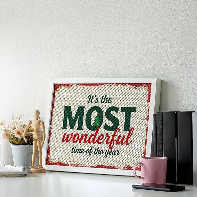 Diamond Painting Kits for Adults - Quote & Christmas Tree Humorous Most Wonderful Time of The Year Painting DIY 5D Full Drill Diamond Dots Paintings with Diamonds Gem Art And Crafts Home Decor 12"x16"