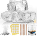 HyqehrtYazc 2.2 lb Clear Jelly Candle Wax High Density Gel Wax for Candle Making 50 Pcs Wick and 60 Pcs Wick Stickers for DIY Making Handmade Projects Material Supplies