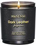 M&SENSE Tobacco Leather Berries Vegan Soy Candles, Heavy Scented 10oz 42-Hour Long Burning, Winter Home Fragrance for Cozy Relaxation, Housewarming New Year Gifts for Men & Women