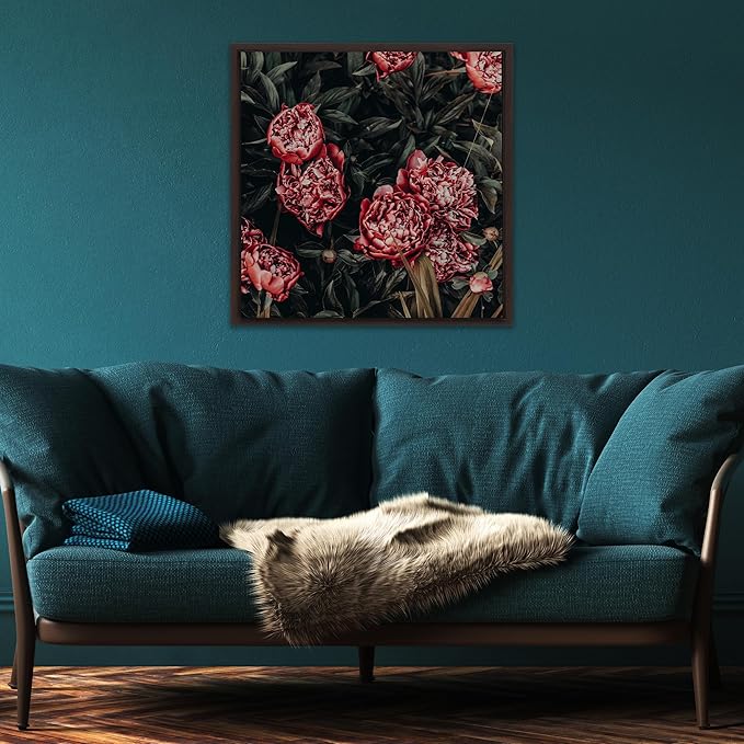 Pixy Canvas Floater Frame 35x35 for 3/4 (0.75) inch Deep Canvas Paintings/Canvas Prints/Wood Canvas Panels/Wall Art/Wall Decor/Home Decor/Artwork (Dark Walnut, 35 x 35 inch, Square)