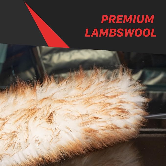 Maxshine Universal 100% Lambswool Detailing Duster with Wooden Handle | Premium Ultra-Soft High-Density Wool Head (3.5”) | Gentle Car Cleaning Brush for Dusting Interior & Exterior Surfaces