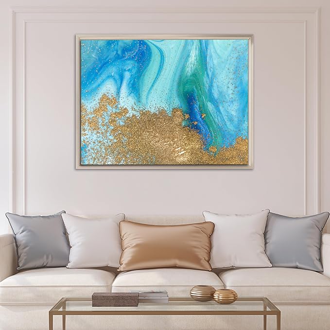 Pixy Canvas Floater Frame 14x28 for 3/4 (0.75) inch Deep Canvas Paintings/Canvas Prints/Wood Canvas Panels/Wall Art/Wall Decor/Home Decor/Artwork (Champagne, 14 x 28 inch, Portrait)