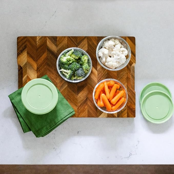 DURA LIVING 8-Piece Glass Food Storage Containers Set (4 Containers + 4 BPA-Free Lids) | 1-Cup, Leakproof | Microwave, Freezer, Oven & Dishwasher Safe | Ideal for Meal Prep & Pantry Organization