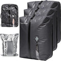 Black Voyage Reusable Vacuum Compression Travel Bag for Carry-On Suitcase and Backpack, Recycled IP67 Waterproof Space Saver Vacpack (3-Pack, 18L - No Pump)