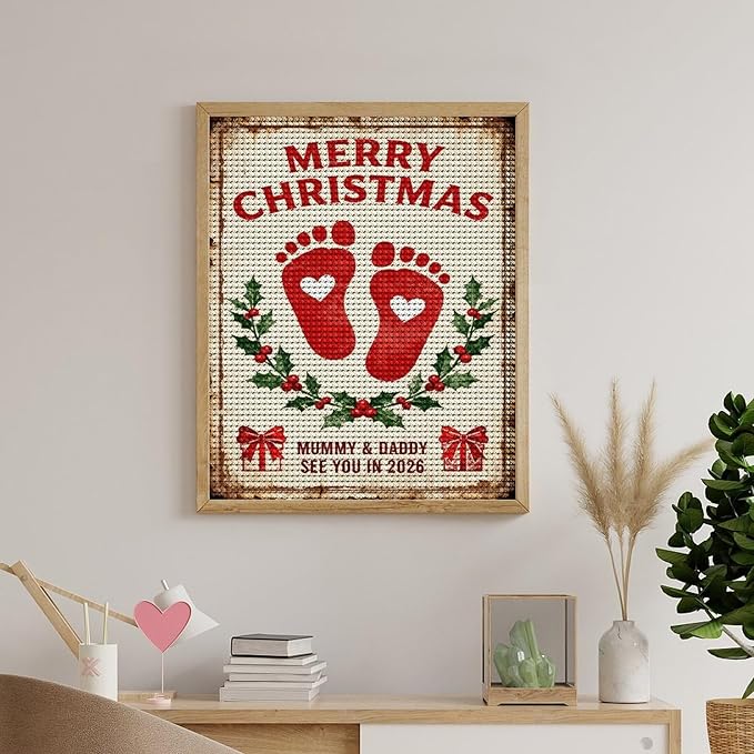 AIVKIEJK Diamond Painting Kits for Adults - Merry Christmas Painting DIY 5D Full Drill Diamond Dots Paintings with Diamonds Gem Art and Crafts Home Decor 16"x20"