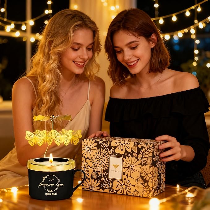 Candle Gifts for Women, Birthday Gift for Women & Mom, Unique Personalized Gifts for Daughter Sister Friends, Funny Candle Sets, Funny Candle Gift for Woman in Christmas (BLK Butterfly)