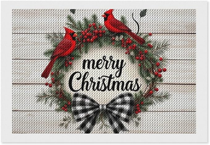 AIVKIEJK Diamond Painting Kits for Adults - Christmas Red Cardinal Birds Wreath Painting DIY 5D Full Drill Diamond Dots Paintings with Diamonds Gem Art and Crafts Home Decor 8"x12"