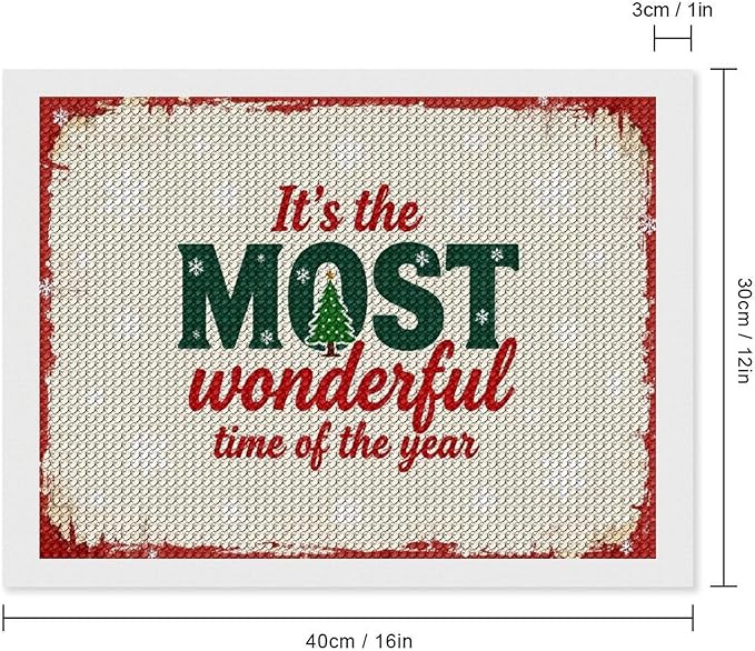 Diamond Painting Kits for Adults - Quote & Christmas Tree Humorous Most Wonderful Time of The Year Painting DIY 5D Full Drill Diamond Dots Paintings with Diamonds Gem Art And Crafts Home Decor 12"x16"