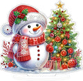 ZeeLionArt Tabletop Diamond Art Painting Kit for Adult,Christmas Snowman DIY Special Shaped Rhinestone Desk Placement Ornament,Home Stand Up Gem Painting Craft Kit,Gift,Double Sided.