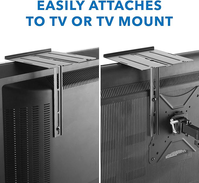 Mount-It! Floating TV Shelf – Dual Wall or TV Mountable AV Shelf – for Cable Boxes, Streaming Devices & Consoles – Steel with Vents & Safety Lip – Easy Installation – Space-Saving Design (6.6 lbs)