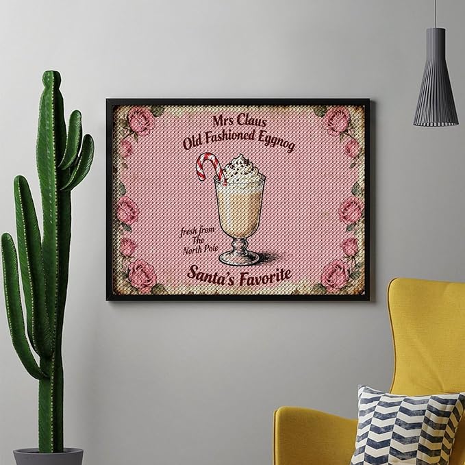 AIVKIEJK Diamond Painting Kits for Adults - Pink Christmas My Old Fashioned Eggg Painting DIY 5D Full Drill Diamond Dots Paintings with Diamonds Gem Art and Crafts Home Decor 12"x16"