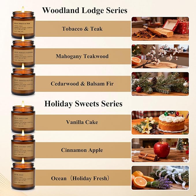12 Pack Aromatherapy Candles for Home Scented, Aromatherapy Jar Candle Gifts for Women, Natural Soy Wax Amber Candle Set, Scented Candles Set for Birthday Day Present