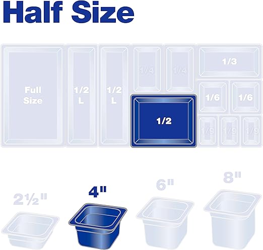 Carlisle FoodService Products CFS 10421B03 Universal High-Heat Half-Size Food Pan, 6.6 qt. Capacity, 12-3/4 x 10-3/8 x 4", Black (Case of 6)