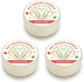 Pet House Mini Candles for Pet Odor Made with Natural Soy Wax, Plant Based, Dog and Cat Friendly Scented Candles, Candy Cane Pack of 3