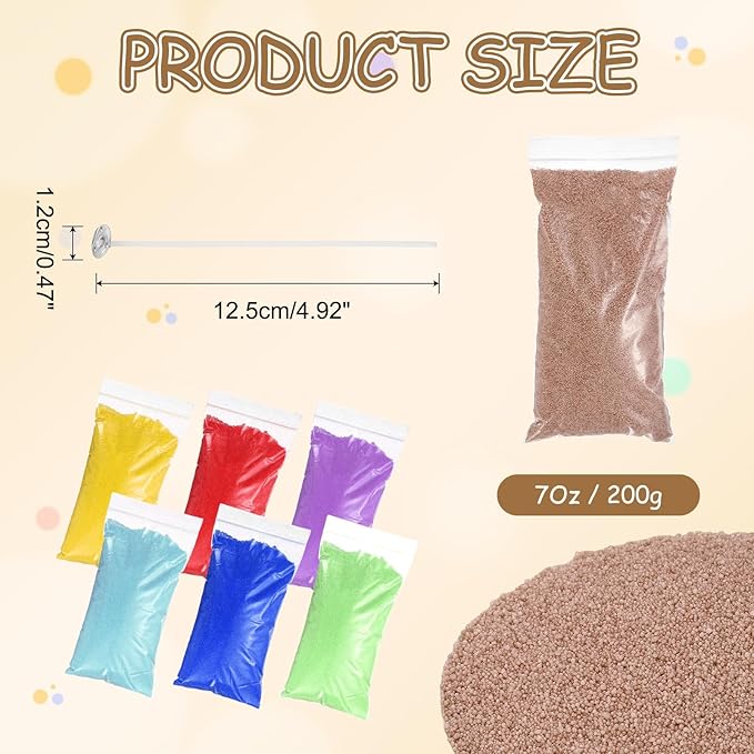 MECCANIXITY Pearled Sand Candles with 20 Pcs Wicks 7Oz / 200g Candle Beads Refillable Powder Sand Wax Making Kit for Thanksgiving Christmas Wedding Party DIY Home Crafts, Brown