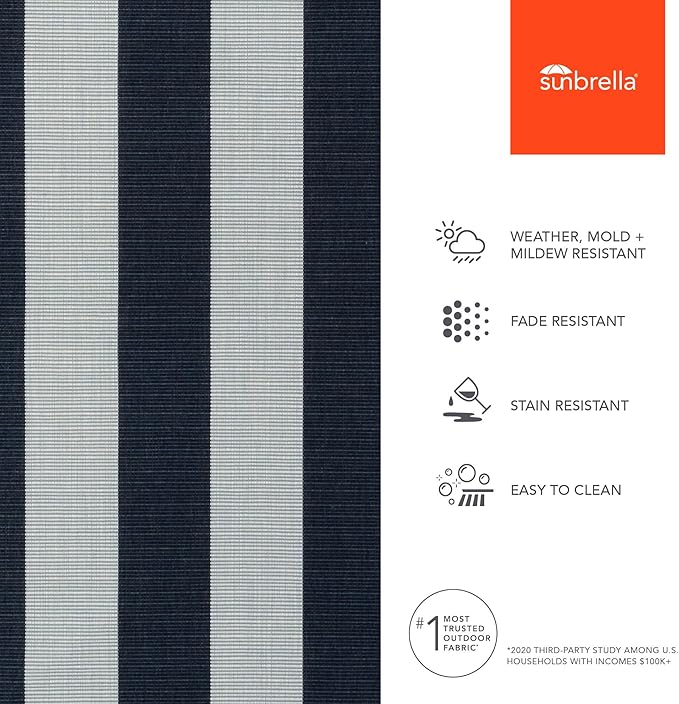 Sunbrella Outdoor Fabric by The Yard | Expressive Mist (Striped) | Official Sunbrella Seller | Indoor or Outdoor Upholstery Fabric for Chairs, Cushions, Drapery, Pillows, Furniture