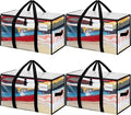 BAGAIL Heavy Duty Moving Bags with Strong Handle, Extra Large Moving Boxes, Storage Tote for Clothes, College Moving Supplies(Clear, 4 Pack)