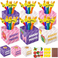 Cinrobiye 24 Set Christmas Advent Prayer Box Craft Kits DIY Advent Candle Prayer Jar with Popsicle Stick Peace Hope Prayer Handmade Paper Box for Xmas Religious Nativity Sunday School Activities