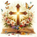 cviokrdu Cross Diamond Art Kits for Adults, Christians Diamond Painting Kits for Adults, Religion Round 5D Gem Painting Kit Arts for DIY Crafts Gift Home Wall Decor 14x14inch