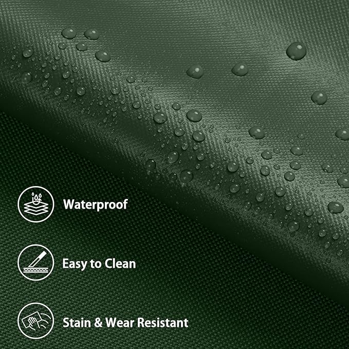 Waterproof Marine Canvas Fabric by The Yard 58" W 600D PVC Backing Water-Resistant Polyester Fabric Upholstery Material for Outdoor Indoor Marine Awning Tent Boat Furniture Cover DIY, 10 Yards Green
