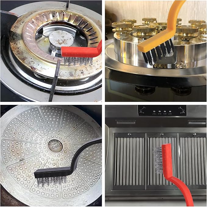 13pcs Household Cleaning Tools 2 in 1 Groove Cleaning Brush Window Track Cleaning Tools Hard Bristle Crevice Cleaning Brush Wire Brushes for Cleaning Rust