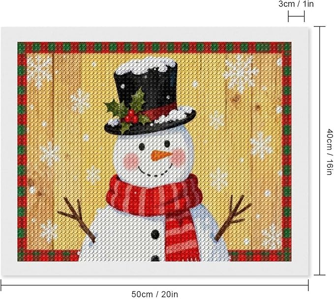 AIVKIEJK Diamond Painting Kits for Adults - Festive Snowman Red Scarf Painting DIY 5D Full Drill Diamond Dots Paintings with Diamonds Gem Art and Crafts Home Decor 16"x20"