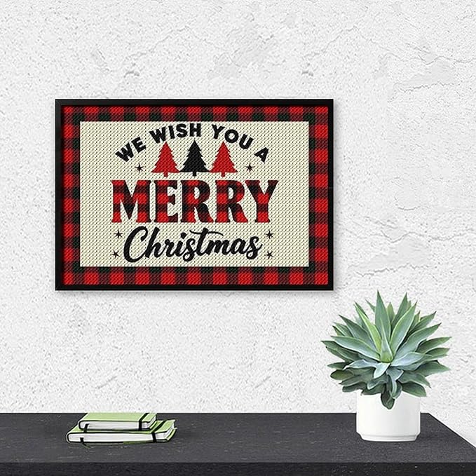 AIVKIEJK Diamond Painting Kits for Adults - Merry Christmas Welcome Painting DIY 5D Full Drill Diamond Dots Paintings with Diamonds Gem Art and Crafts Home Decor 8"x12"