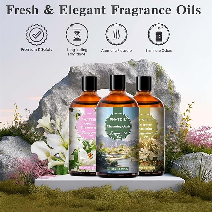 PHATOIL 100ML Tea Aroma Travel Fragrance Oils, Huge 3.38fl.oz Bottle Tea Aroma Travel Oil, Pure Aromatherapy Oils for Diffuser, Humidifier, Scented Oils for Soap, Candle Making