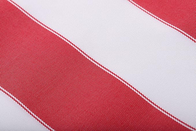 Stripe Waterproof Canvas Awning Fabric Fabric Waterproof Outdoor Fabric 60" Red_White (1 Yards) (Cut Separately by Yard for Prime Orders)