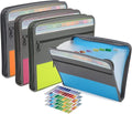 NAFY Expanding File Folders, 13 Pockets Document Organizer with Zipper, A4 Letter Size Portable Accordion Expanding File Folders with Multicolor Labels for Home Office School Supplies (Mix 4 Color)