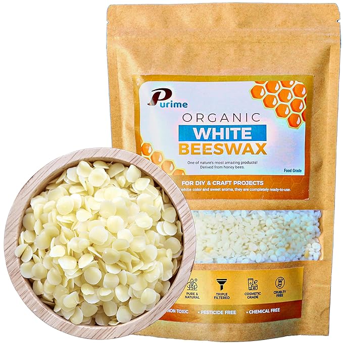 Organic Beeswax Pellets 1LB, Food-Grade & Pure | Ideal for Candle Making, Skincare, DIY Lotions & Crafts | USA Standards, Filtered Beeswax Pastilles for Melting