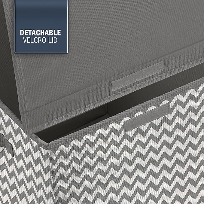 Sorbus Storage Chest with Flip-Top Lid, Collapsible Storage for Closet & Home Organization - Large (Pattern - Chevron Gray)