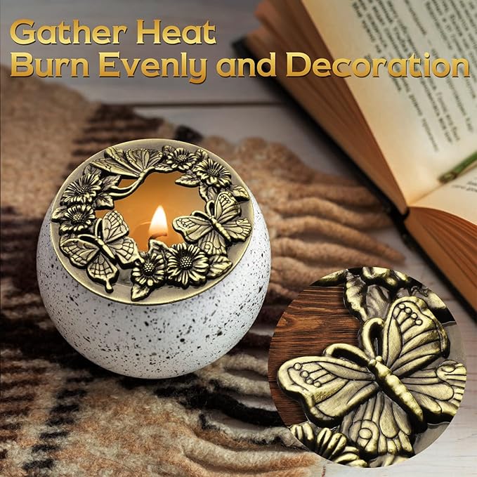 DORAFO 5 in 1 Candle Accessory Set Including Wick Trimmer、Candle Topper、Candle Snuffer、Wick Dipper Staniless Steel Candle Care Kit with Gift Package for Gifts - Bronze