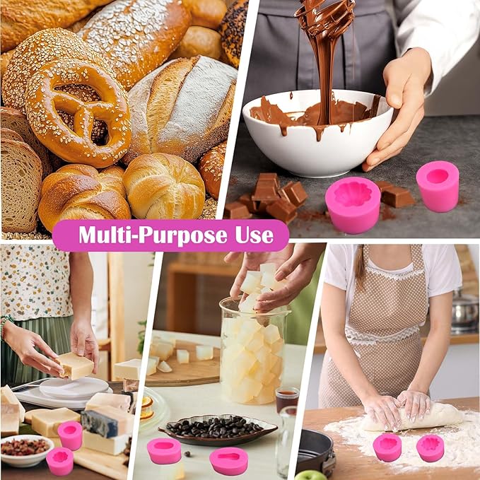 7-Piece Silicone Molds kit for Baking and Crafting - Pumpkin, Winter Melon, Gourd Shapes - DIY Cake Chocolate Soap Candle Ice Making - Creative Kitchen Accessories