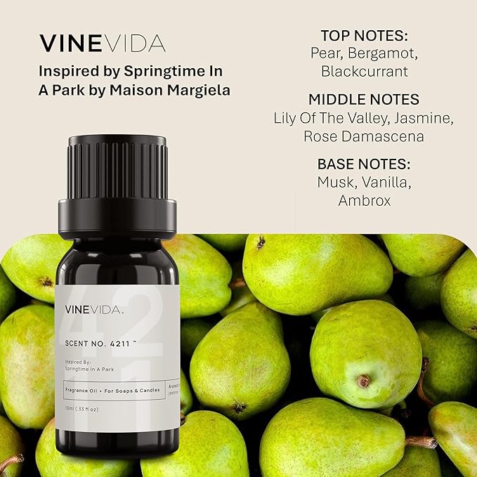VINEVIDA [10 Ml] Scent NO. 4211 Inspired by Springtime in A Park | Premium Fragrance Oil for Candle Making & Soap Making | Candle Scents for Soy Wax | Scented Oils for Car Freshies & Bath Products