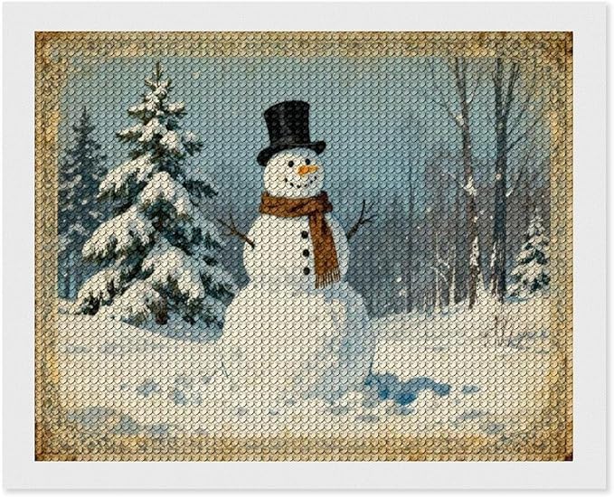 AIVKIEJK Diamond Painting Kits for Adults - Christmas Snowman Painting DIY 5D Full Drill Diamond Dots Paintings with Diamonds Gem Art and Crafts Home Decor 16"x20"
